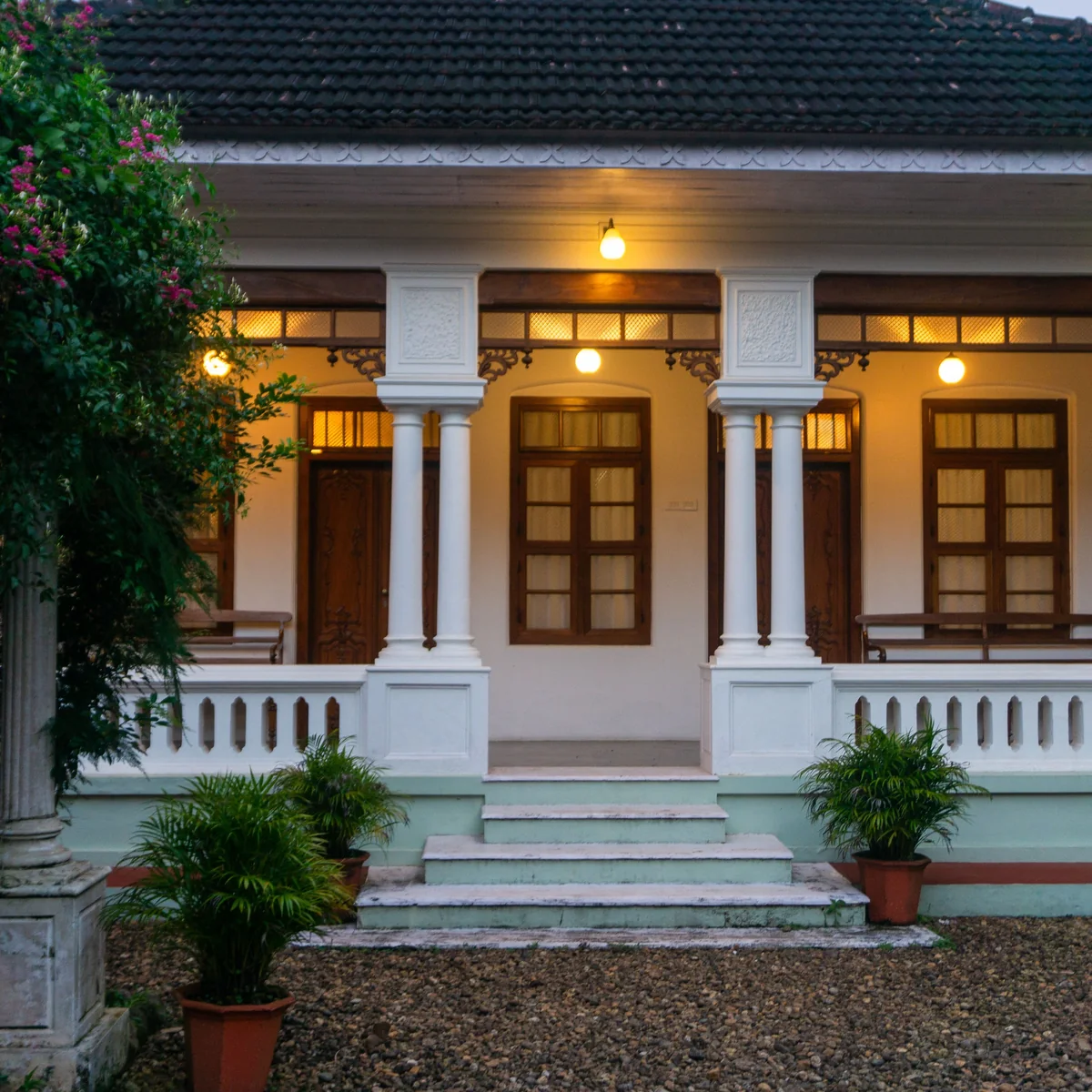 The welcoming front of the heritage homestay.